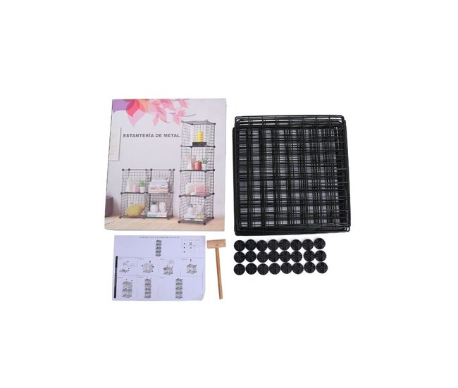 Estantería modular  compartimentos metal Negro