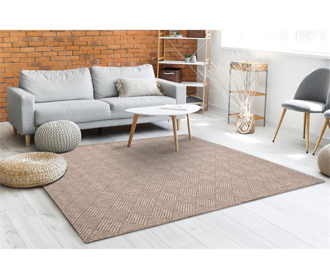 Alfombra HOUSE sisal 40350 Diamantes Tejido plano efecto lanoso 120x170 Beige