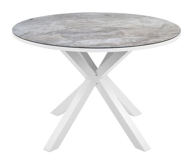 Beliani Conjunto de comedor MALETTO/COSOLETO Blanco/ Gris