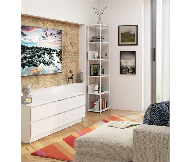 Estantería loft AKORD metálica 6 estantes 50 Blanco