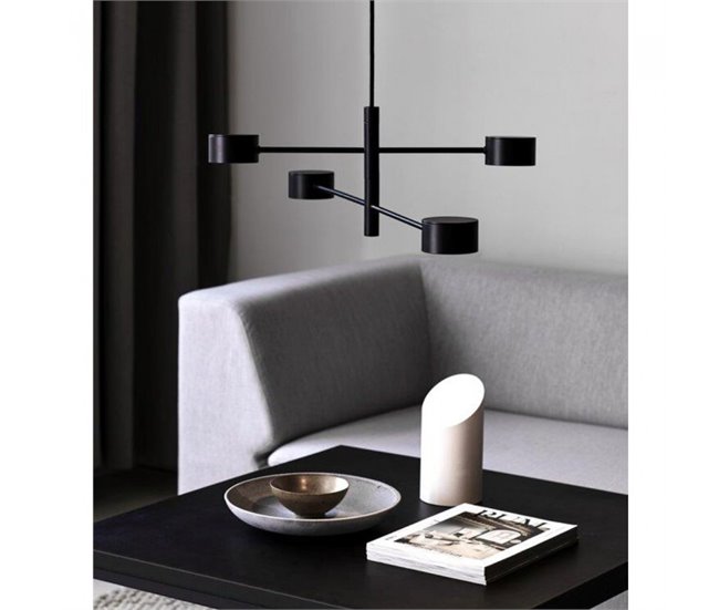 Lámpara de techo LED Clyde (4x4W) Metal Nórdico Negro