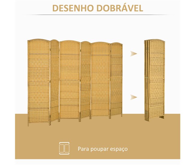 Biombo Polipropileno HOMCOM, hogar - decoración Marron