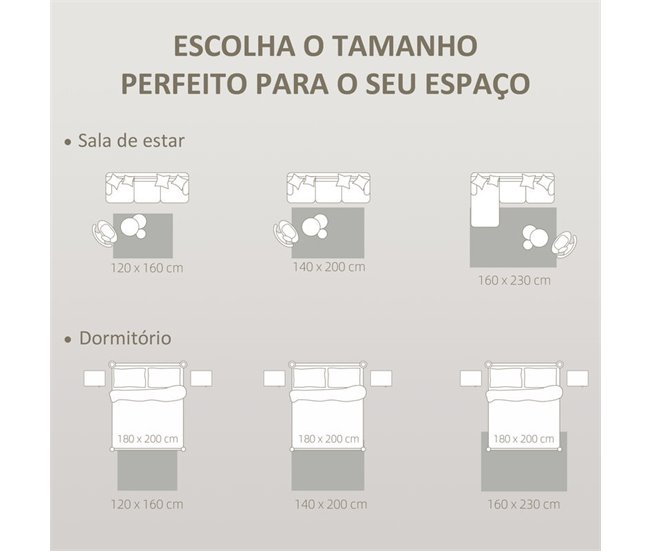 Alfombra de Salón Poliéster, TPR HOMCOM, hogar - decoración Gris