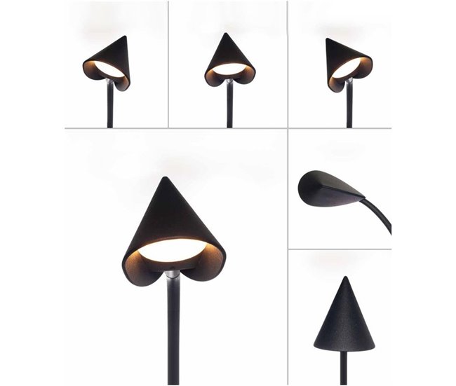 Lámpara De Pie Aluminio Serie Capuccina Negro