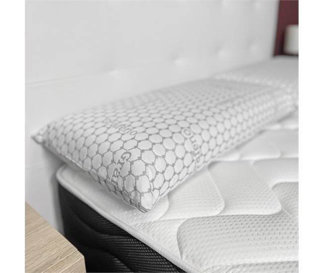Almohada Viscoelástica Carbono Plus 105x40 Blanco/ Gris