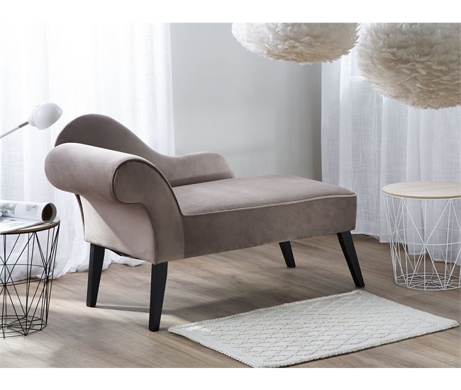 Beliani Chaise longue izquierdo Terciopelo BIARRITZ Azul Marino