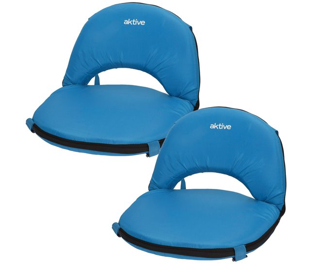 Aktive Pack 2 asientos plegables con respaldo ajustable Azul