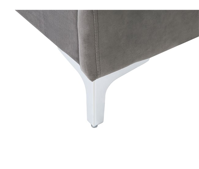 Beliani Cama con somier Terciopelo AMBERT 168x212 Gris