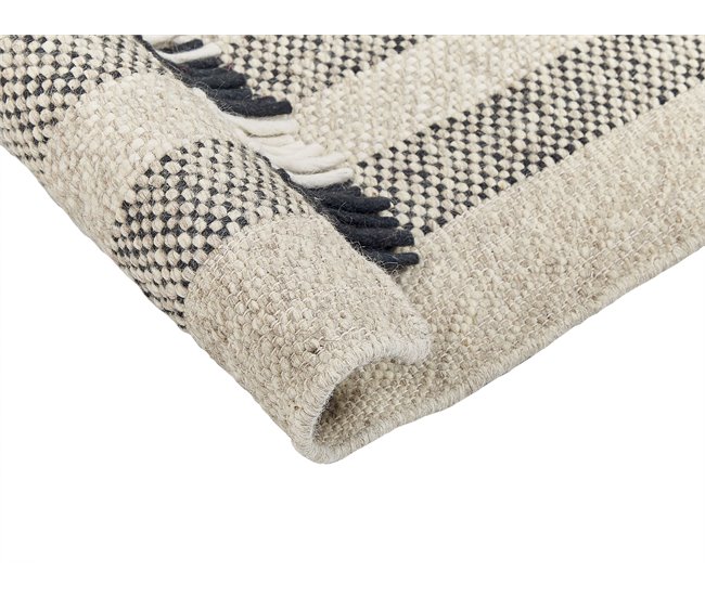 Beliani Alfombra de pelo corto TACETTIN 80x150 Blanco/ Beige
