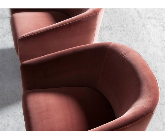 ANGEL CERDA Sillón giratorio tapizado terciopelo Rosa