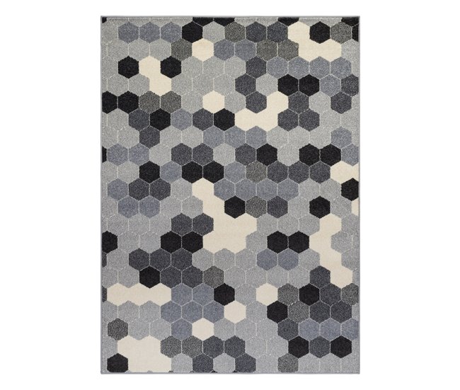 Alfombra HEOS 78537 Hexágono 190x270 Gris