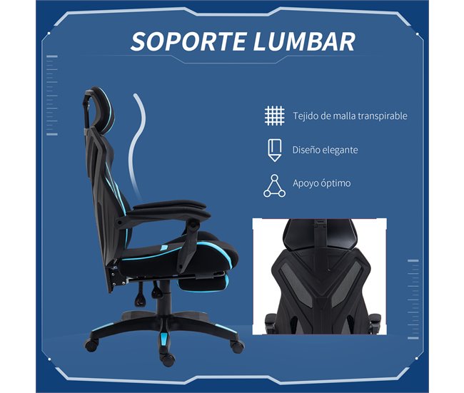 Silla de Oficina Espuma, Nylon, PP, Poliéster y PU Vinsetto Azul