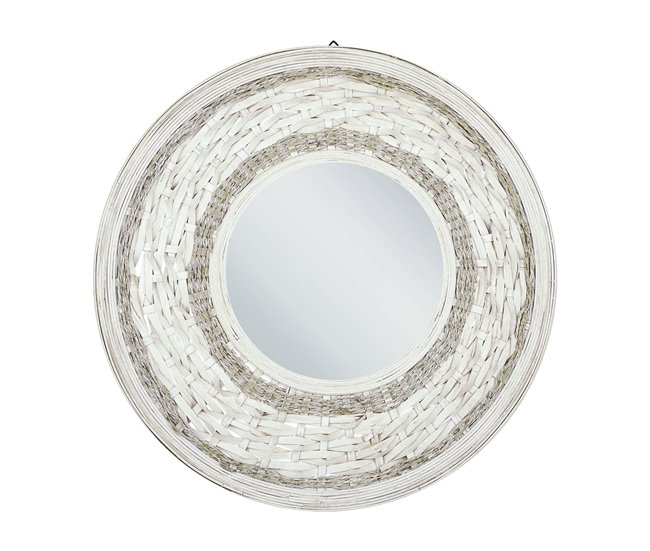 Beliani Espejo decorativo SOLEDAD Blanco/ Beige