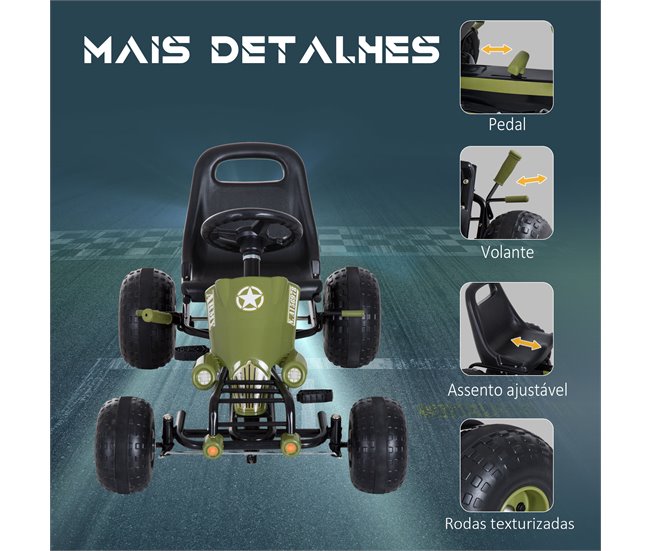 Go-Kart a Pedales para Niño Hierro, plástico HOMCOM Multicolor