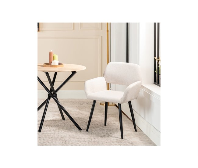 Juego de 2 sillas de comedor escandinavas Beige