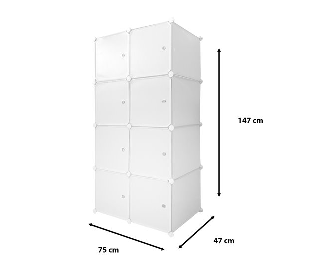 Armario Vestidor Cube Personalizable Boxed Simply 8 Cubos/Puertas Blanco