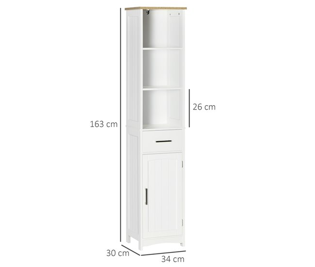 Armario de Baño MDF kleankin, hogar - baño Marron