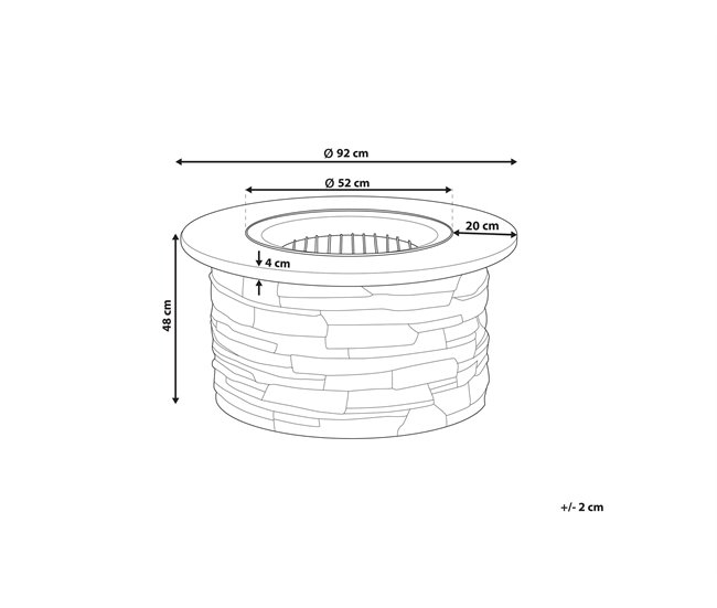 Beliani Fogón de madera TAMBORA Gris Claro