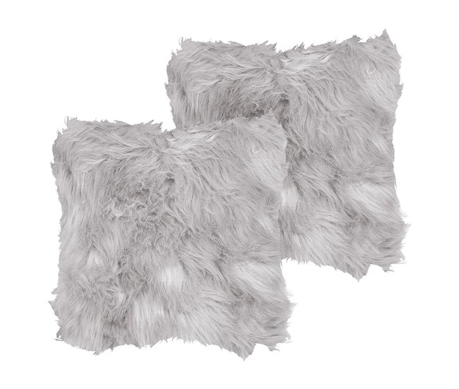 Beliani Cojín decorativo LUBHA 45x45 Gris Claro