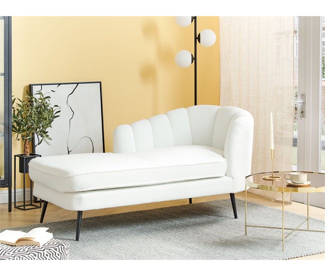 Beliani Chaise longue Bouclé ALLIER Beige