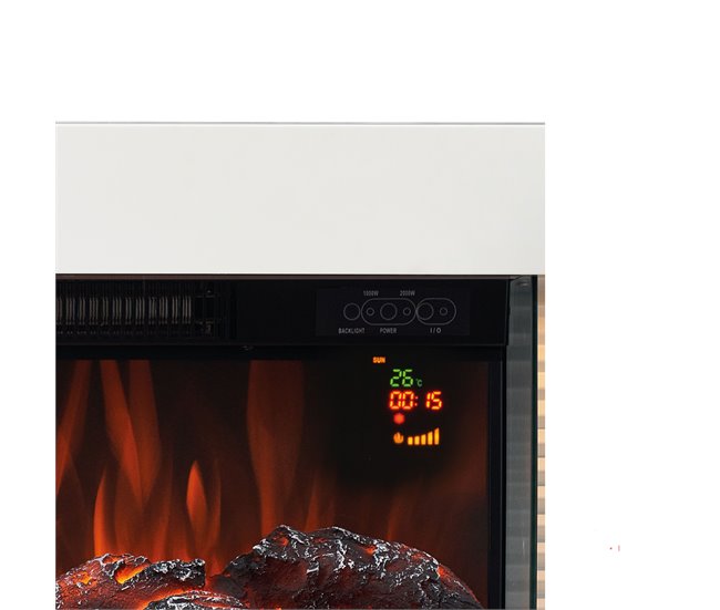 KAMINIO Eléctrica Chimenea LIZ - Chimenea Eléctrica de Pared Blanco