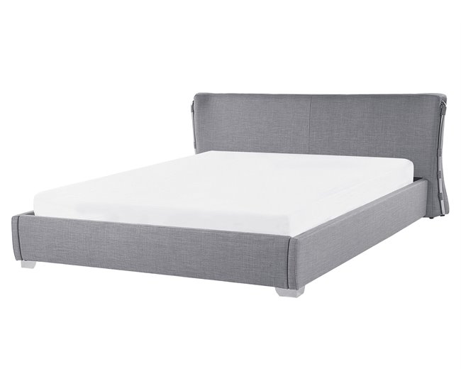 Beliani Cama con somier Poliéster PARIS 195x228 Dorado