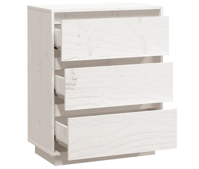 Aparador de madera maciza de pino 60 Blanco