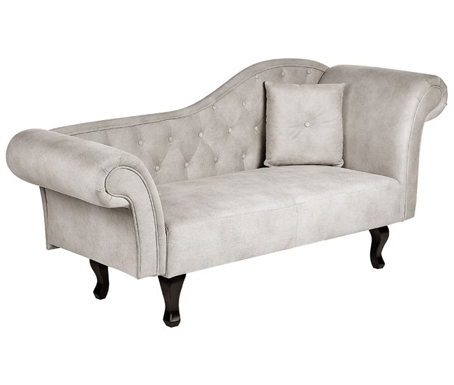 Beliani Chaise longue derecho Terciopelo LATTES Gris Oscuro