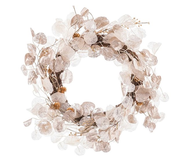 Conforama Corona de Navidad Marfil Plástico 55 x 7 x 55 cm