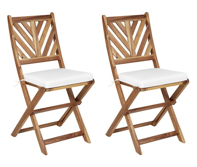 Beliani Cojín de asiento TERNI Blanco/ Beige