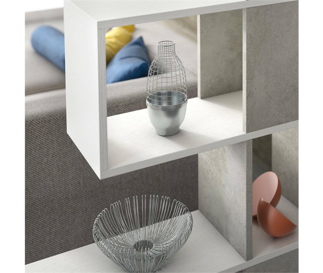 Estante de livros com efeito madeira 145 Blanco