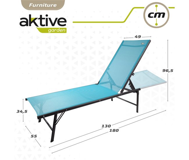 Tumbona jardín plegable y multiposición Aktive Azul