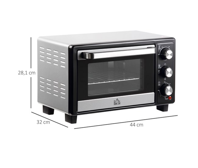 Horno Eléctrico Metal HOMCOM, hogar - cocina Negro/ Inox