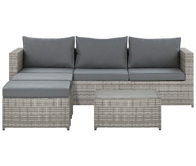 Beliani Conjunto de jardín SABBIA Gris Claro