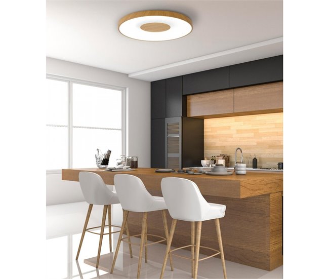 Lámpara Plafón Metal Serie Coin Marron