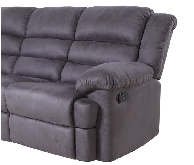 Sofá relax 3 plazas BERRY Gris Oscuro