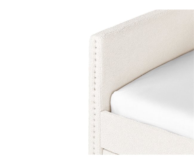 Beliani Cama nido Bouclé TROYES 99x213 Beige