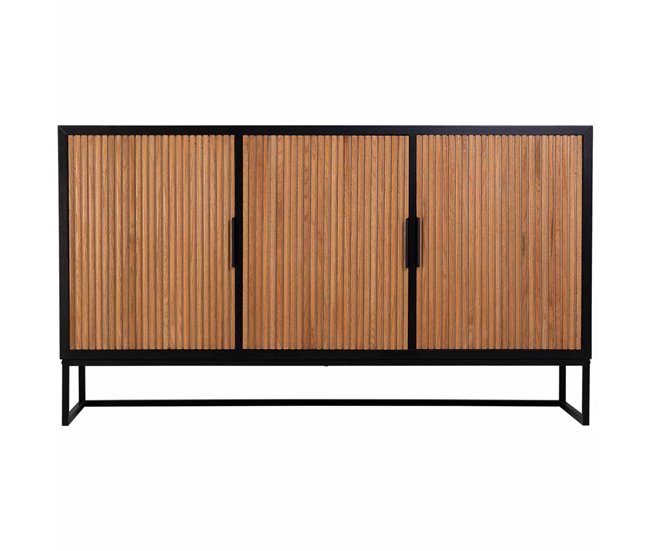 Aparador de 3 puertas de madera y metal Marron