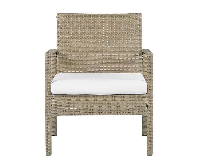 Beliani Conjunto de jardín Ratán sintético MARSALA Natural