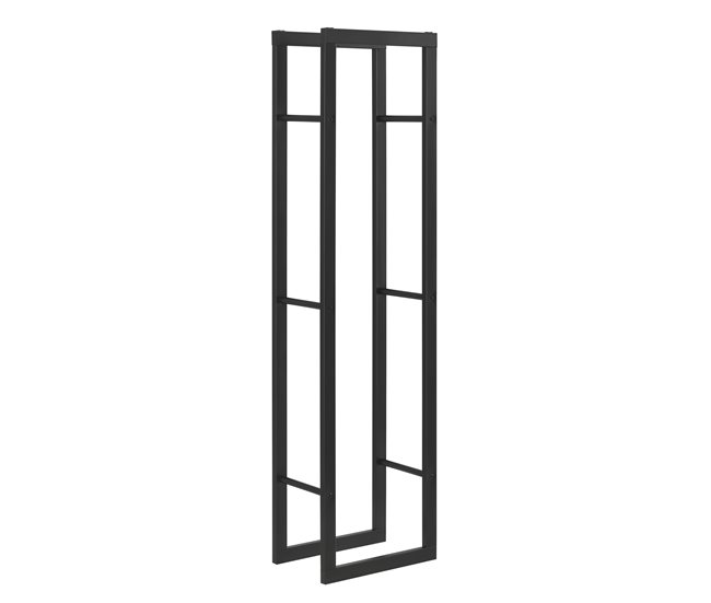 [en.casa] Soporte para leña Kasan Acero 40 Negro
