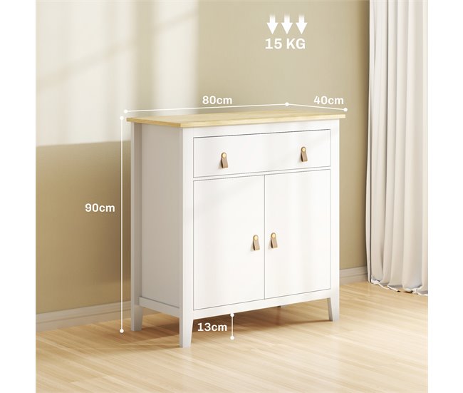 Aparador de Salón Melamina de Madera HOMCOM Blanco