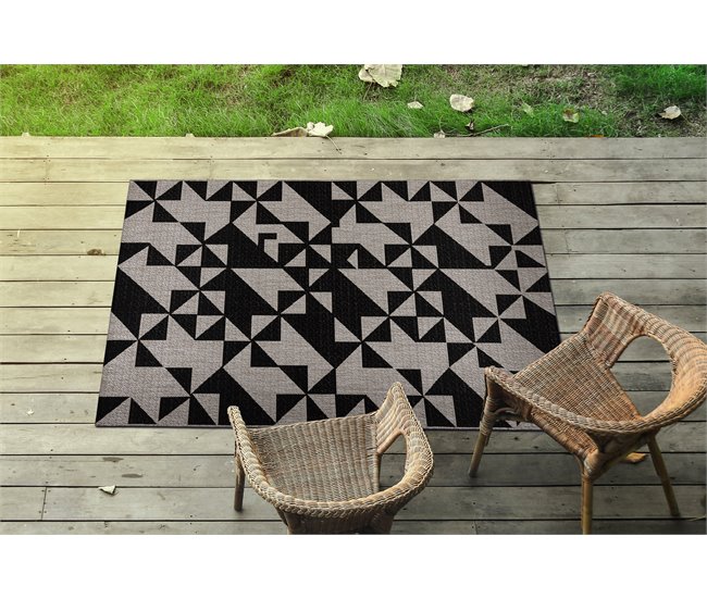 Alfombra de cuerda sisal FLOORLUX 20489 Triángulo 240x330 Gris