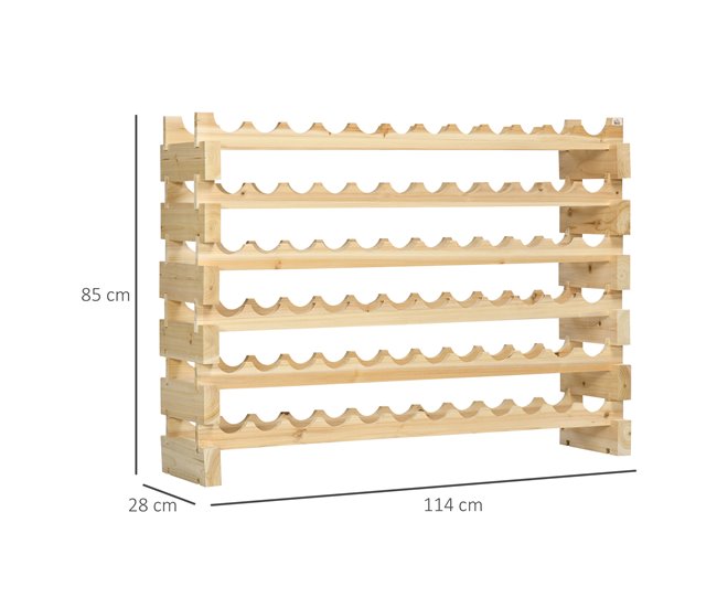Botellero para Vino Madera de Abeto HOMCOM, hogar - cocina Marron