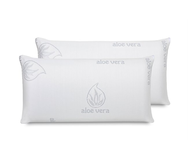 Pack de 2 Almohadas Viscoelásticas Con Tratamiento de Aloe Vera Blanco