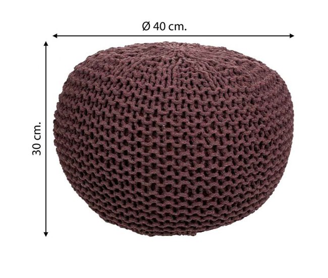 Puff de algodón trenzado Marron