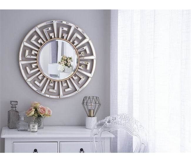 Beliani Espejo decorativo FLERS Dorado