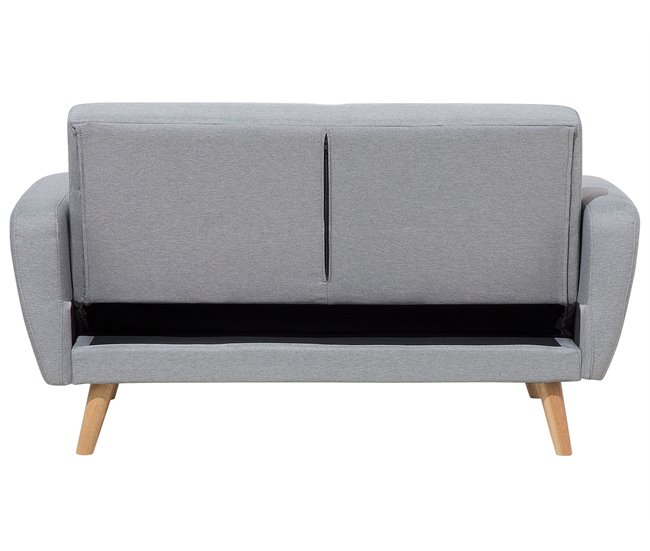 Beliani Sofá de 2 plazas Poliéster FLORLI Gris Claro