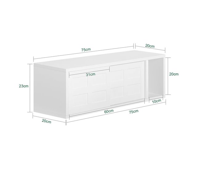 Perchero de pared con 2 puertas y 1 compartimento FHK18-W SoBuy Blanco