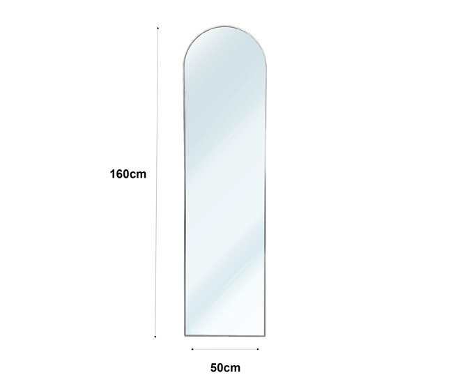 Espejo de Pie Metal Square Cuerpo Entero con Soporte Suelo 50x5 Grafito