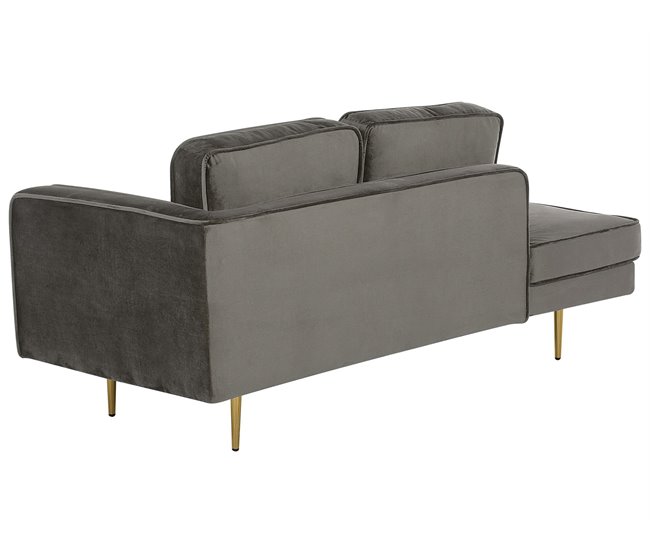 Beliani Chaise longue derecho Terciopelo MIRAMAS Azul Marino